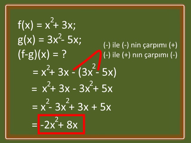 Fonksiyonlarda Toplama ve Çıkarma İşlemi Nasıl Yapılır Adım 6