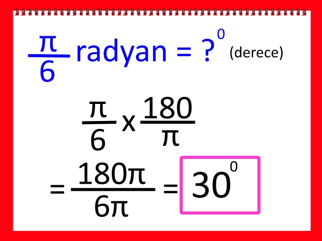 Radyan Dereceye Nasıl Dönüştürülür Adım 2 Radyan Dereceye Nasıl Dönüştürülür Adım 2