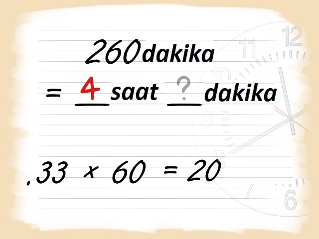 Dakika Saate Nasıl Çevrilir (Saat ve Dakikaya Çevirme) Adım 2 Dakika Saate Nasıl Çevrilir (Saat ve Dakikaya Çevirme) Adım 2